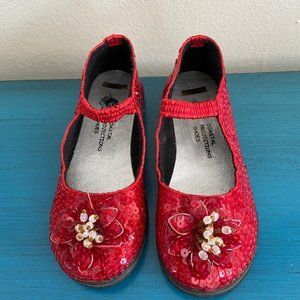 NEW Coastal Projections 7 Toddler Girls Red Sequin Mary Janes Shoes Christmas